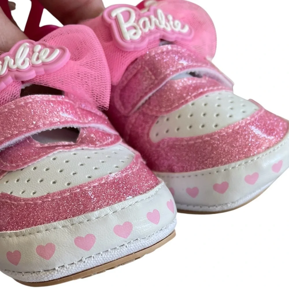 Barbie Pink Glitter Kids Shoes Size 3 - Picture 6 of 6